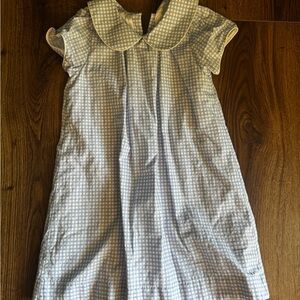 Girls Light Blue and white Dress with Peter Pan Collar